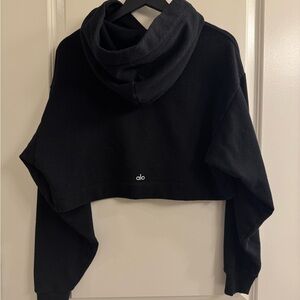 ALO Yoga Black Cropped Hoodie